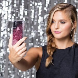 iPhone X 10 phone case apple Pink purple glitter casemate snow globe effect !